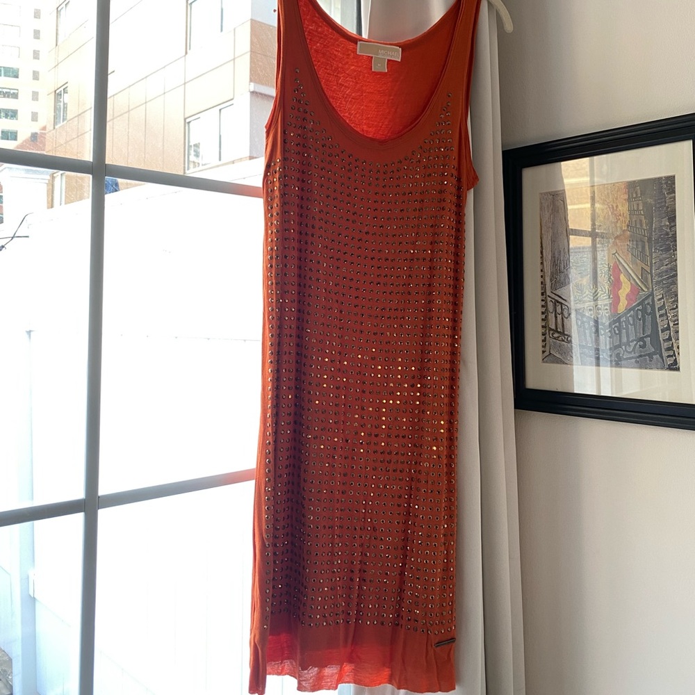 Sequin Orange Michael Kors Mini Dress